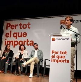 Alfons Domínguez, en un acto de Compromís.