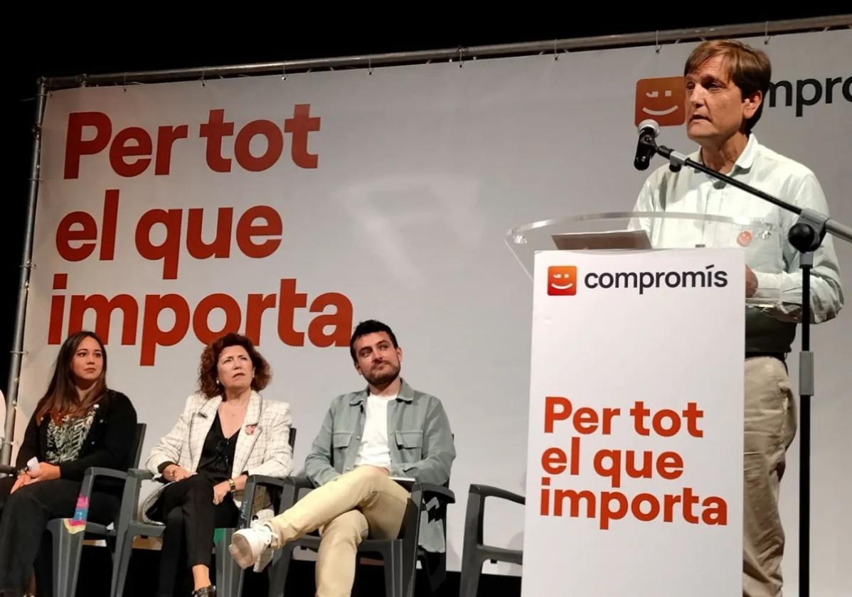 Alfons Domínguez, en un acto de Compromís.