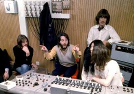 The Beatles, durante la grabación del disco «Let it be» en los estudios Twickenham.