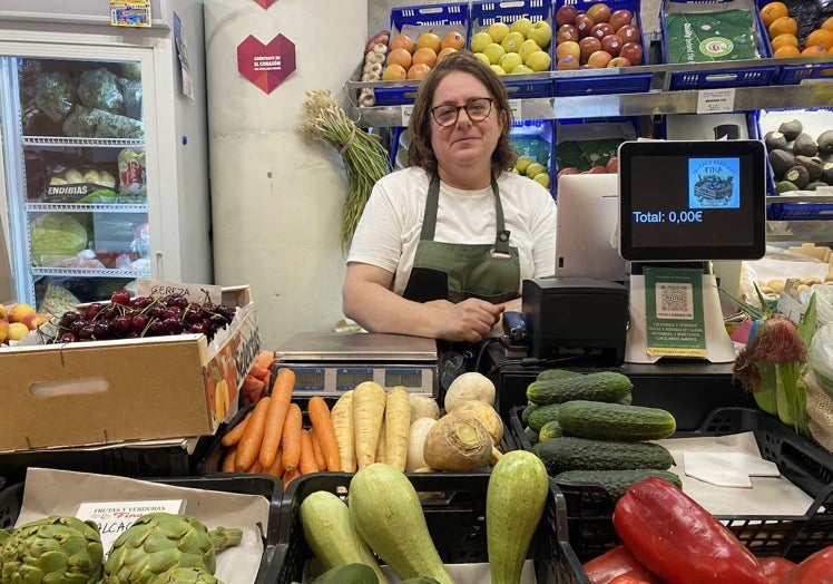 Merche Navarro, en la parte de la planta inferior del mercado de Colón.