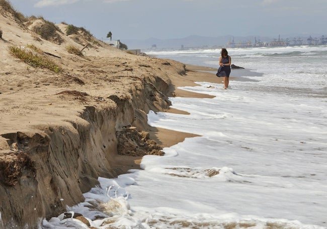 Temporal que afecta a las playas del Saler.