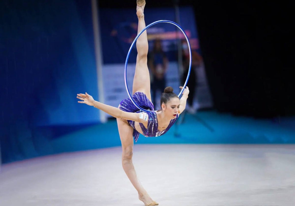 Polina Berezina, durante una competición.