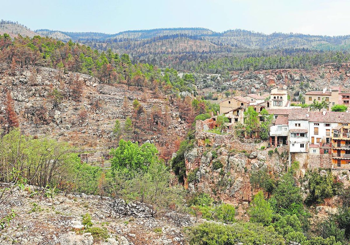 Estragos del incendio de Villanueva de Viver.