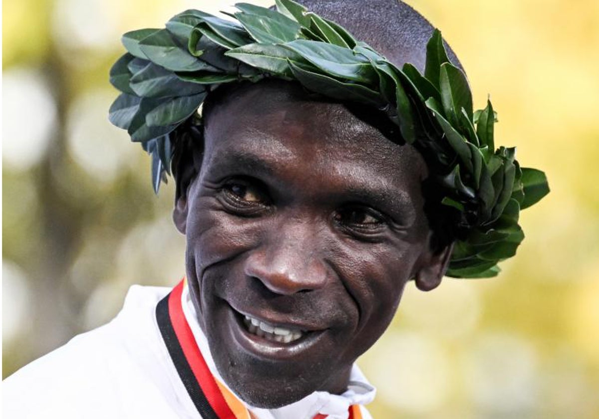 Kipchoge, después de ganar en Berlín.