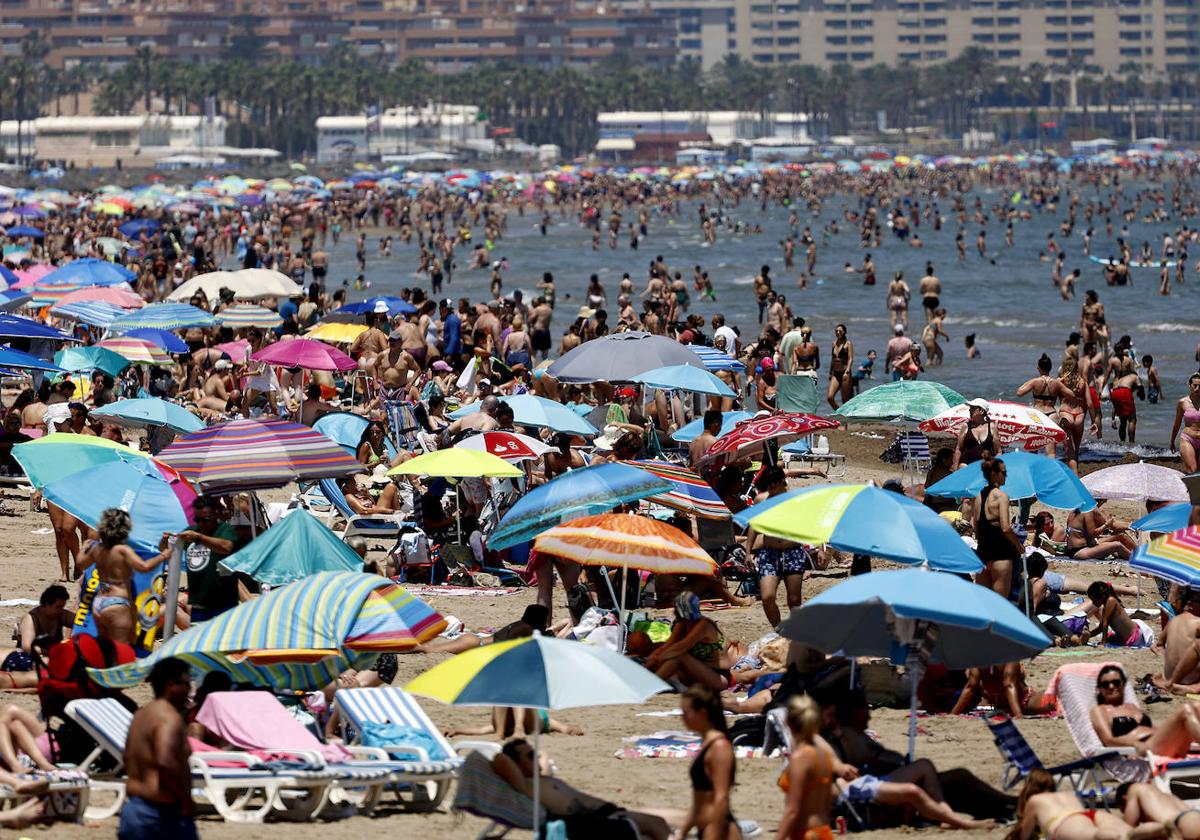 Playa de Valencia este domingo.