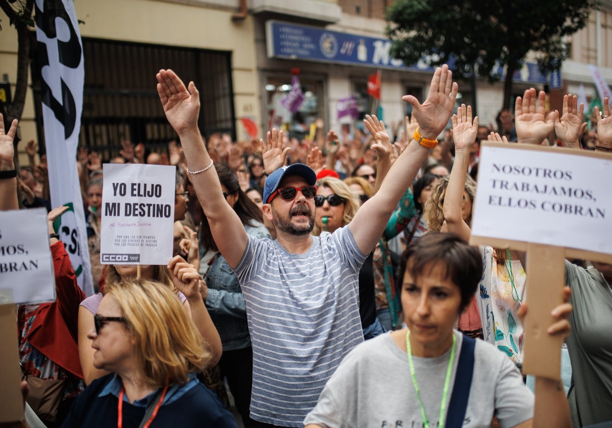 Manifestación de funcionarios de Justicia.