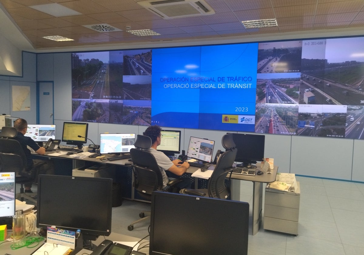 La sala del Centro de Gestión de Tráfico de Valencia.