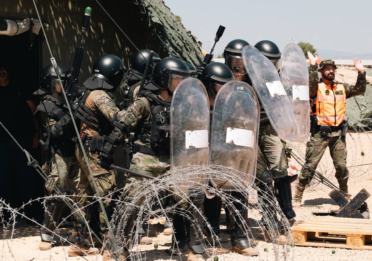 Militares en un momento del ejercicio