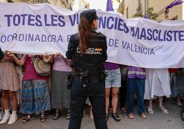 Una protesta contra la violencia machista en Valencia.