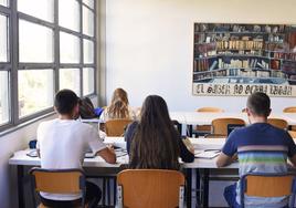 Alumnos, durante una clase en la Universitat Politècnica de València.