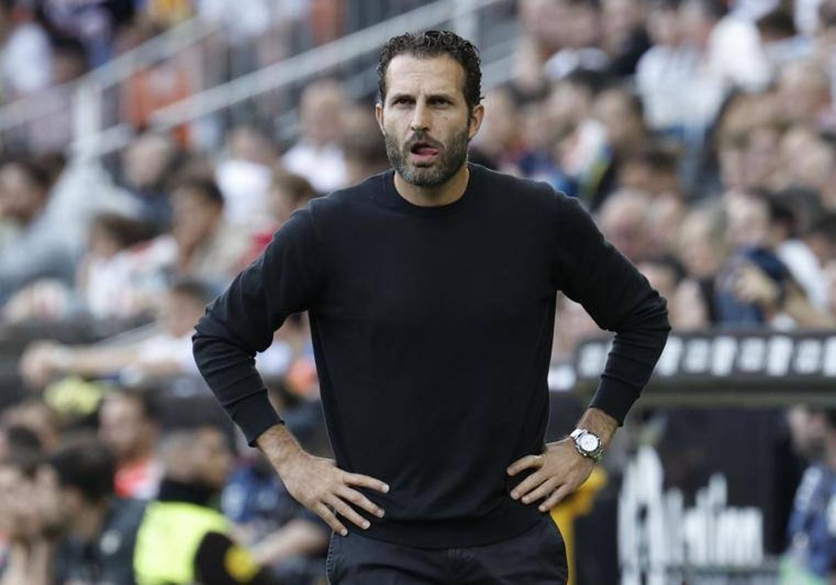 Rubén Baraja, en Mestalla.