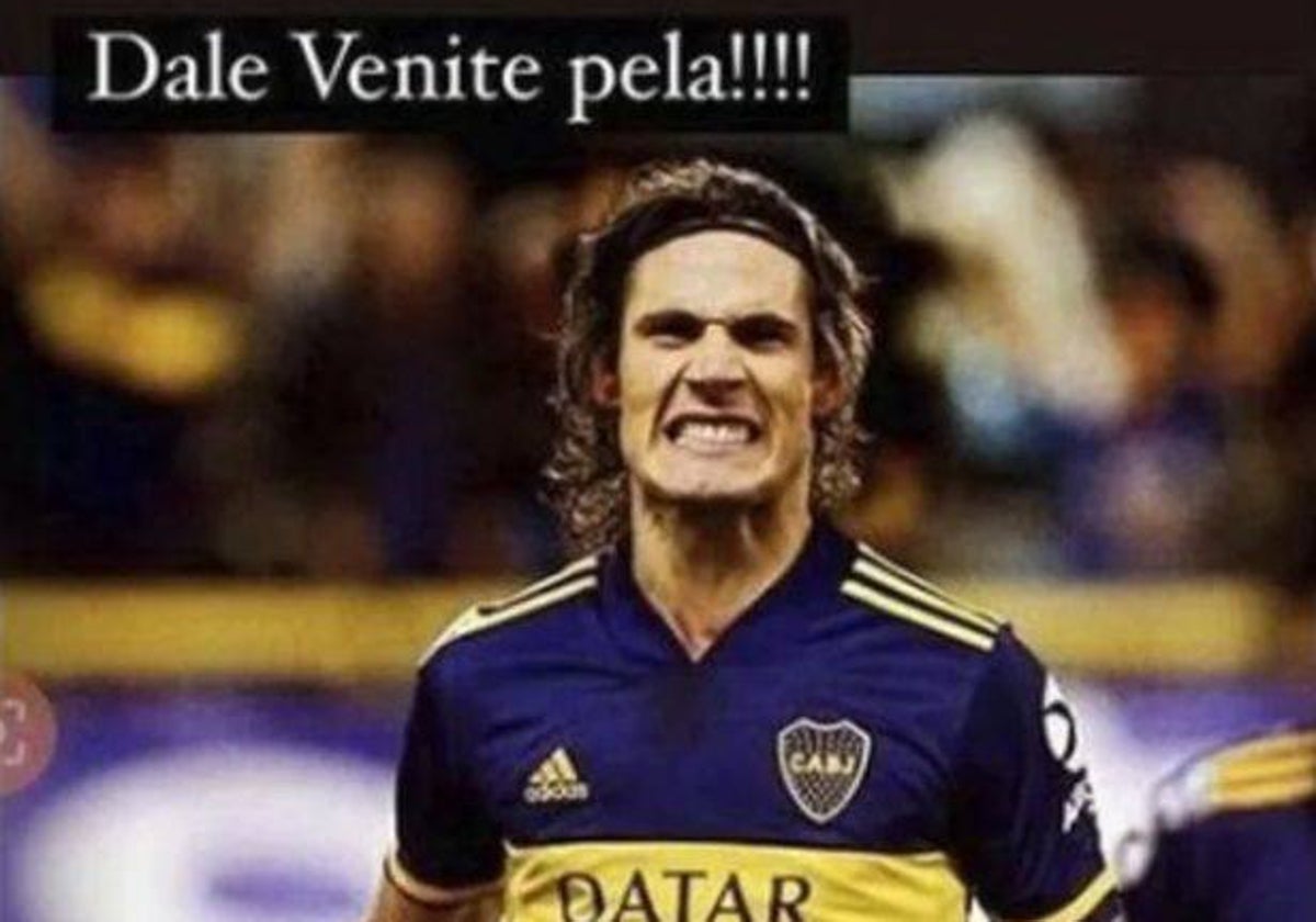 Fotomontaje realizado por el hermano de Cavani.