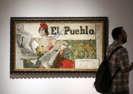 Imagen secundaria 1 - La sala recoge 46 obras del maestro de la luz valenciano, algunas icónicas como su cuadro sobre la cabecera de Blasco Ibáñez 'El pueblo'.