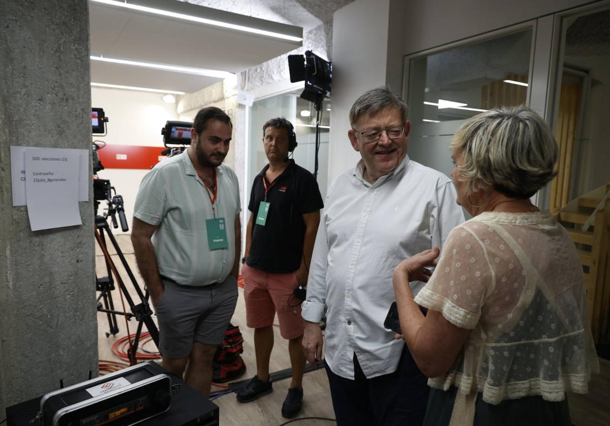 Ximo Puig, este domingo, en la sede del PSPV.