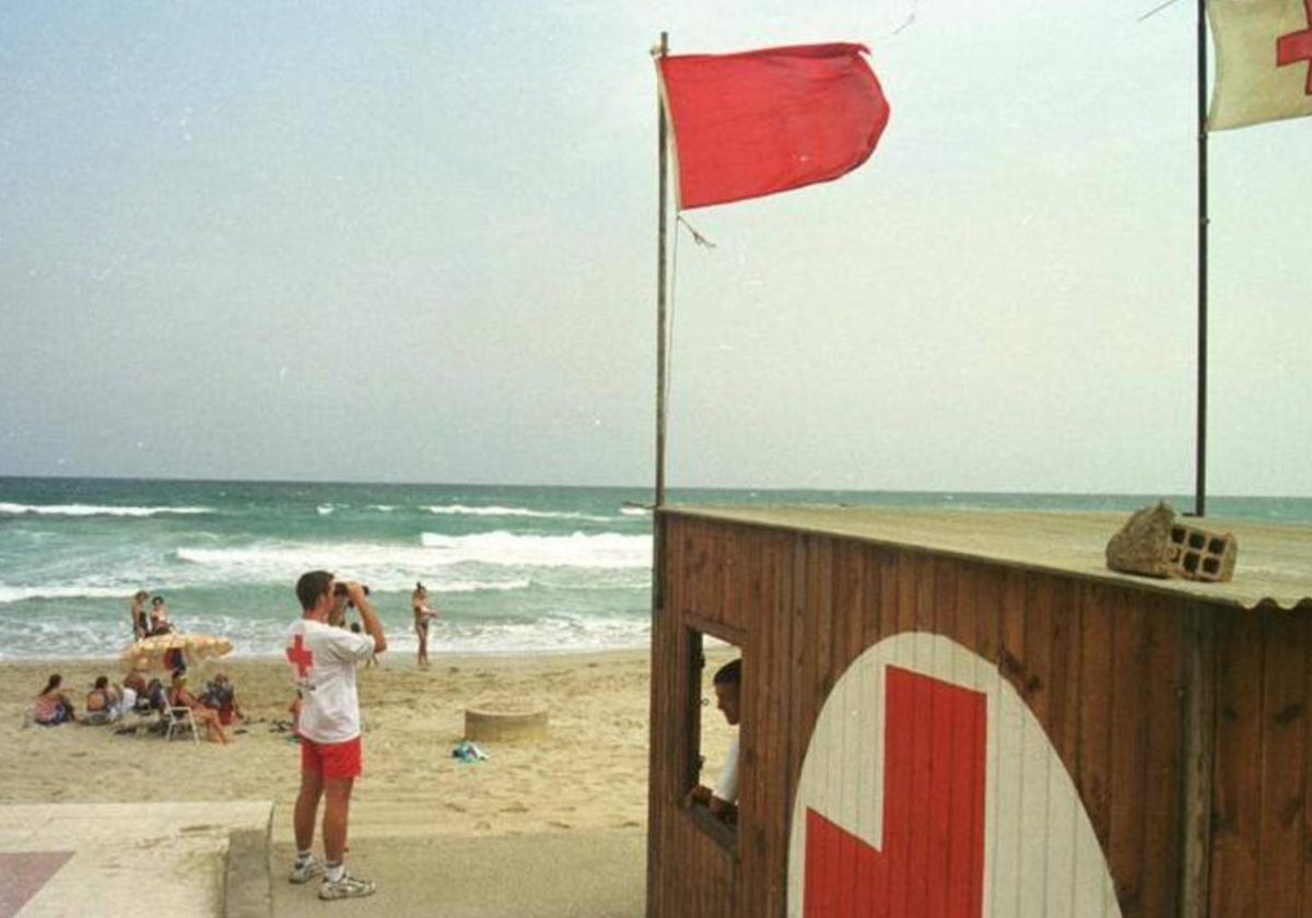 Playa afectada.