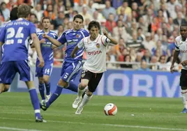David Silva, durante un partido con el Valencia en 2008 contra el Zaragoza.