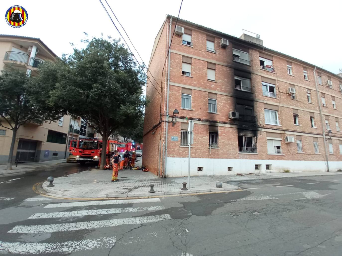 Incendio en una finca de la Calle Xátiva.