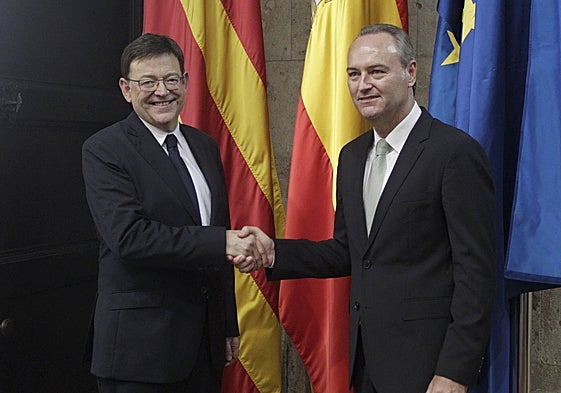 Puig saluda al expresidente, Alberto Fabra.