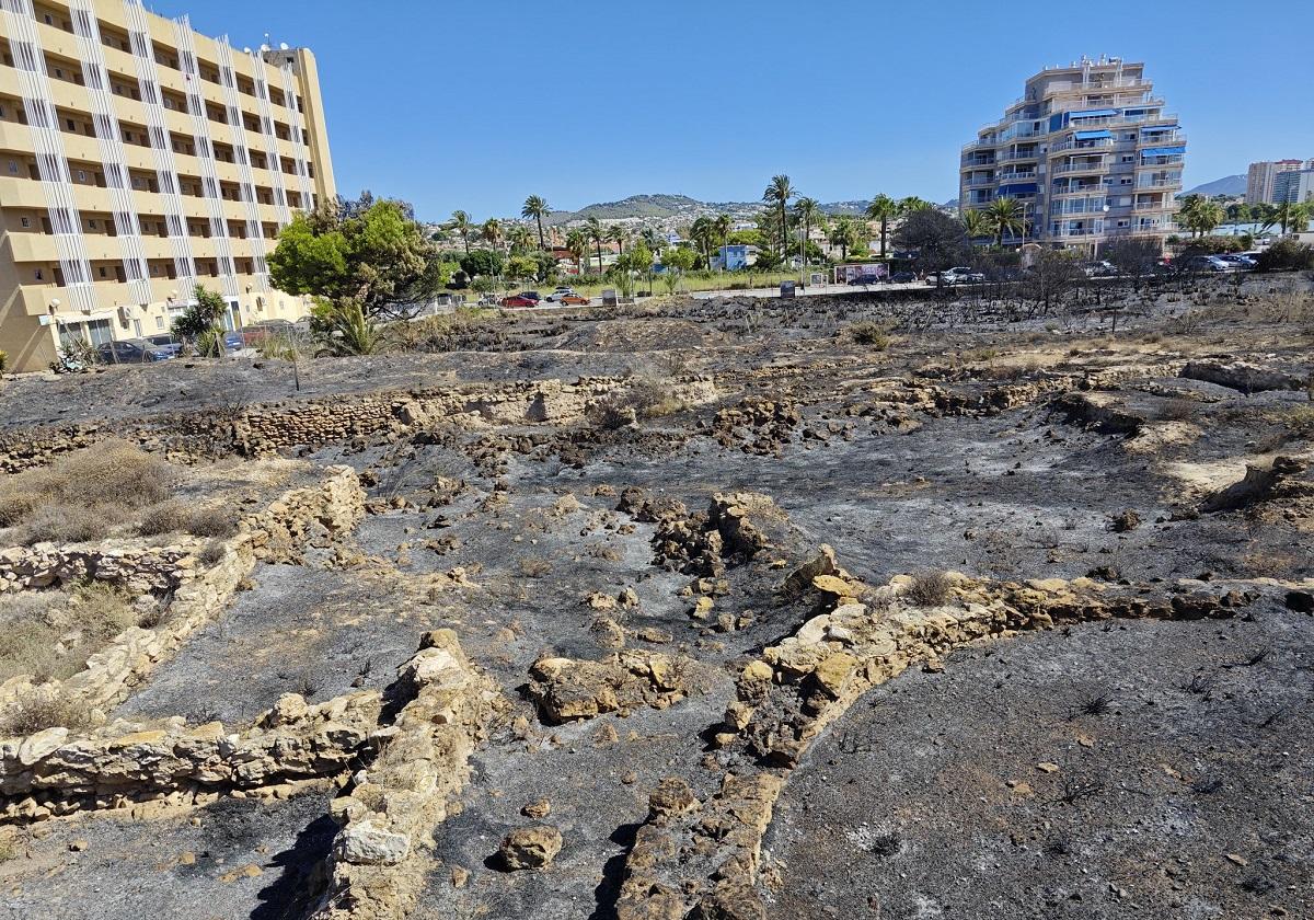 Zona histórica afectada por el incendio de Calpe.