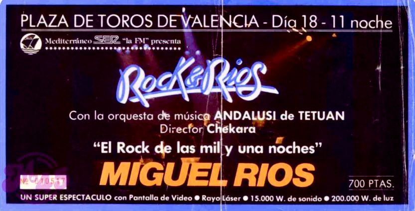 Entrada de la gira de 'Rock & Rios' a su paso por Valencia, un evento que se reedita por su cuarenta aniversario el próximo septiembre en la Plaza de Toros.