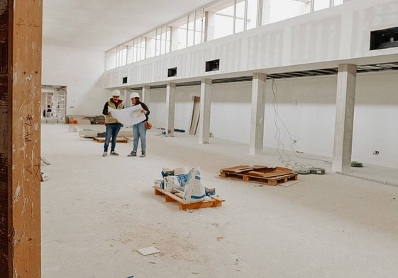 Obras en un colegio incluido en el plan Edificant.