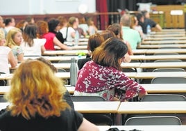 Aspirantes en la oposición docente de 2019, en una imagen de archivo.