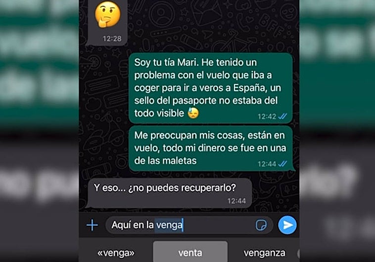 Simulación de un caso del «timo de la maleta».