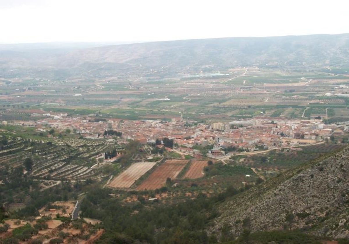 Vista general del término municipal de Vallada.