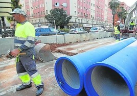 Obras de canalización de Pérez Galdós.