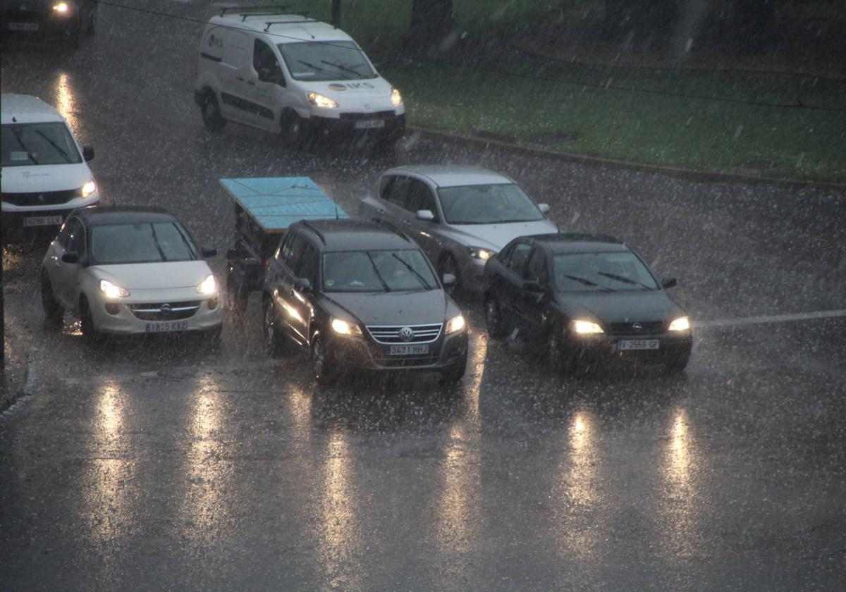 Lluvias fuertes en la ciudad de Valencia.