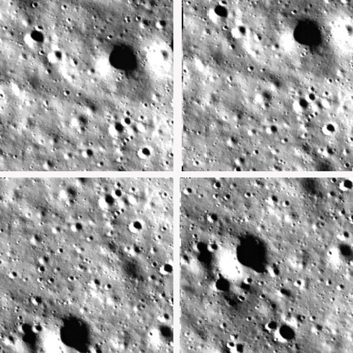 Las primeras imágenes de la Luna captadas por Chandrayaan 3.