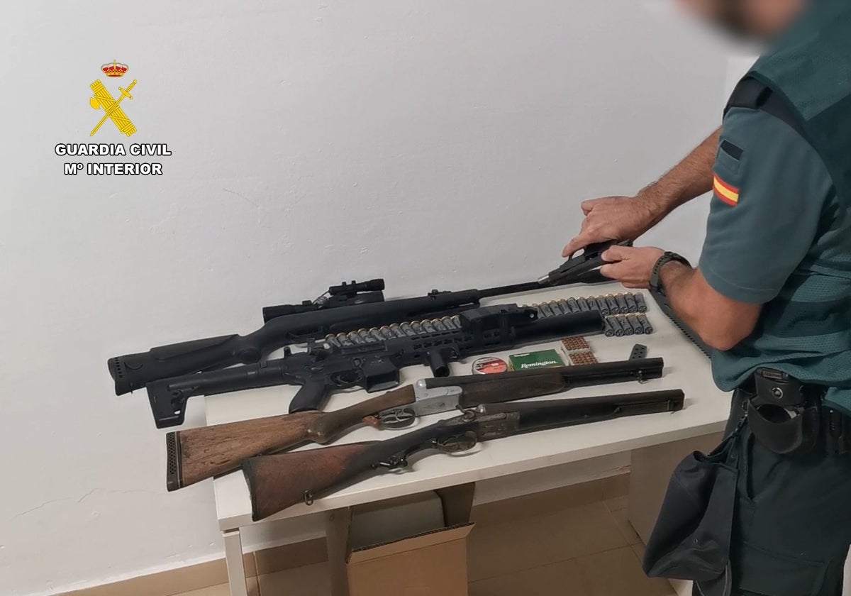 Armas halladas en las viviendas registradas.