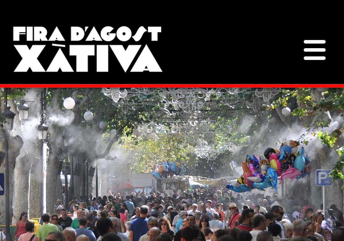 Portada de la web oficial Fira Xàtiva.