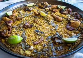 Una auténtica paella valenciana.