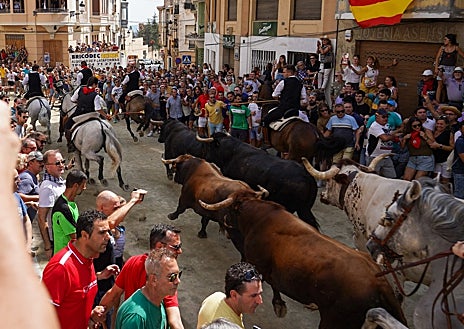 Imagen secundaria 1 - El presidente de la Generalitat ha presenciado la Entrada de este jueves (arriba) y varios momentos de la carrera.
