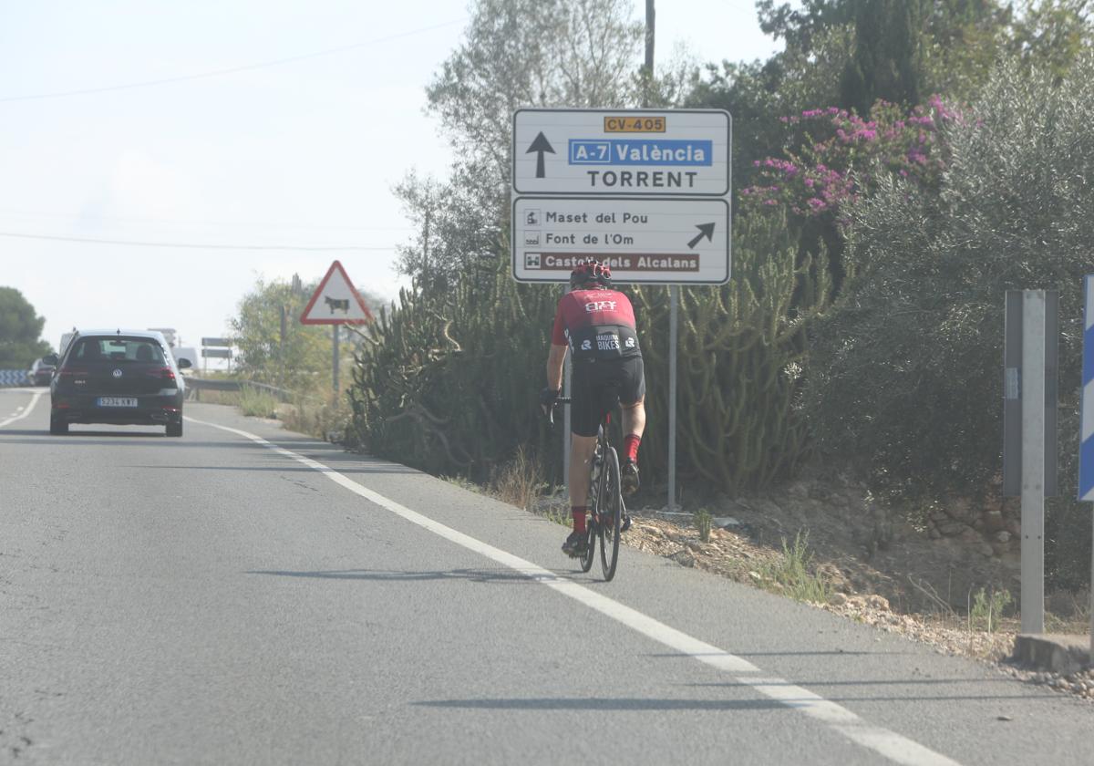 Tramo de la CV-405 donde se ha producido el accidente.