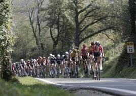 El pelotón durante una etapa de la Vuelta a España.