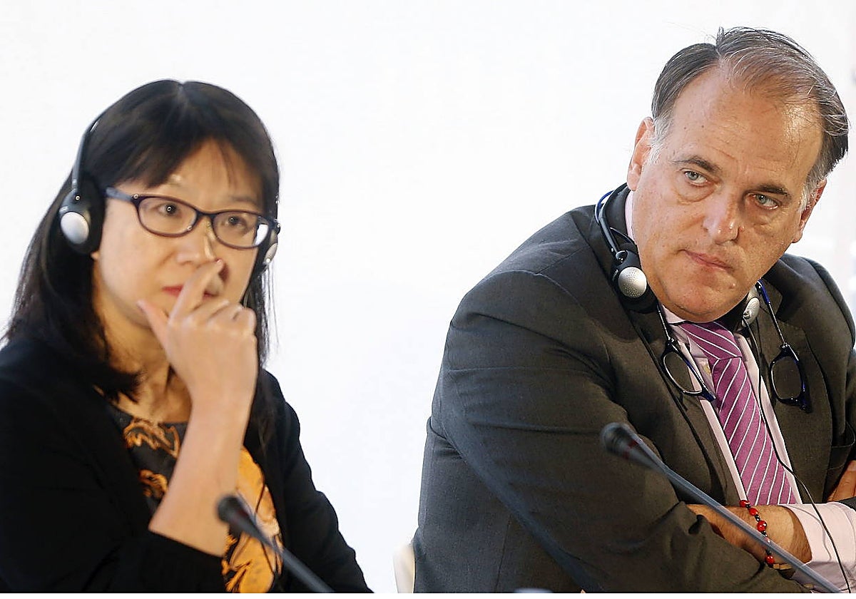 Layhoon Chan y Javier Tebas, en una imagen de archivo.