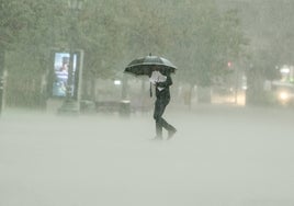 Lluvias torrenciales en la Comunitat este martes.