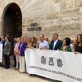 La batalla de las pancartas de condena por la violencia contra las mujeres llega a Les Corts y al Ayuntamiento de Valencia