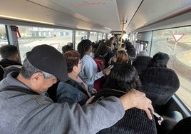 Hora punta autobús Sagunto a Valencia.