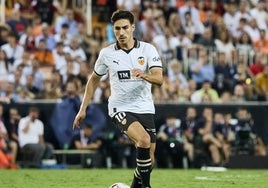 André Almeida, en el último partido del Valencia.