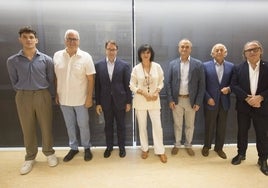 Bottero, Del Rey, Giner, Sender, Domínguez y olmedo, junto al decano del Colegio de Arquitectos de la Comunitat, Luis Sendra.