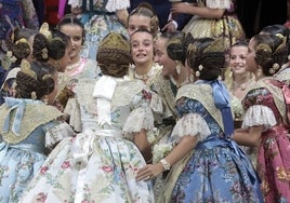 Celebración de las trece niñas seleccionadas para optar a ser la fallera mayor infantil de Valencia 2024.