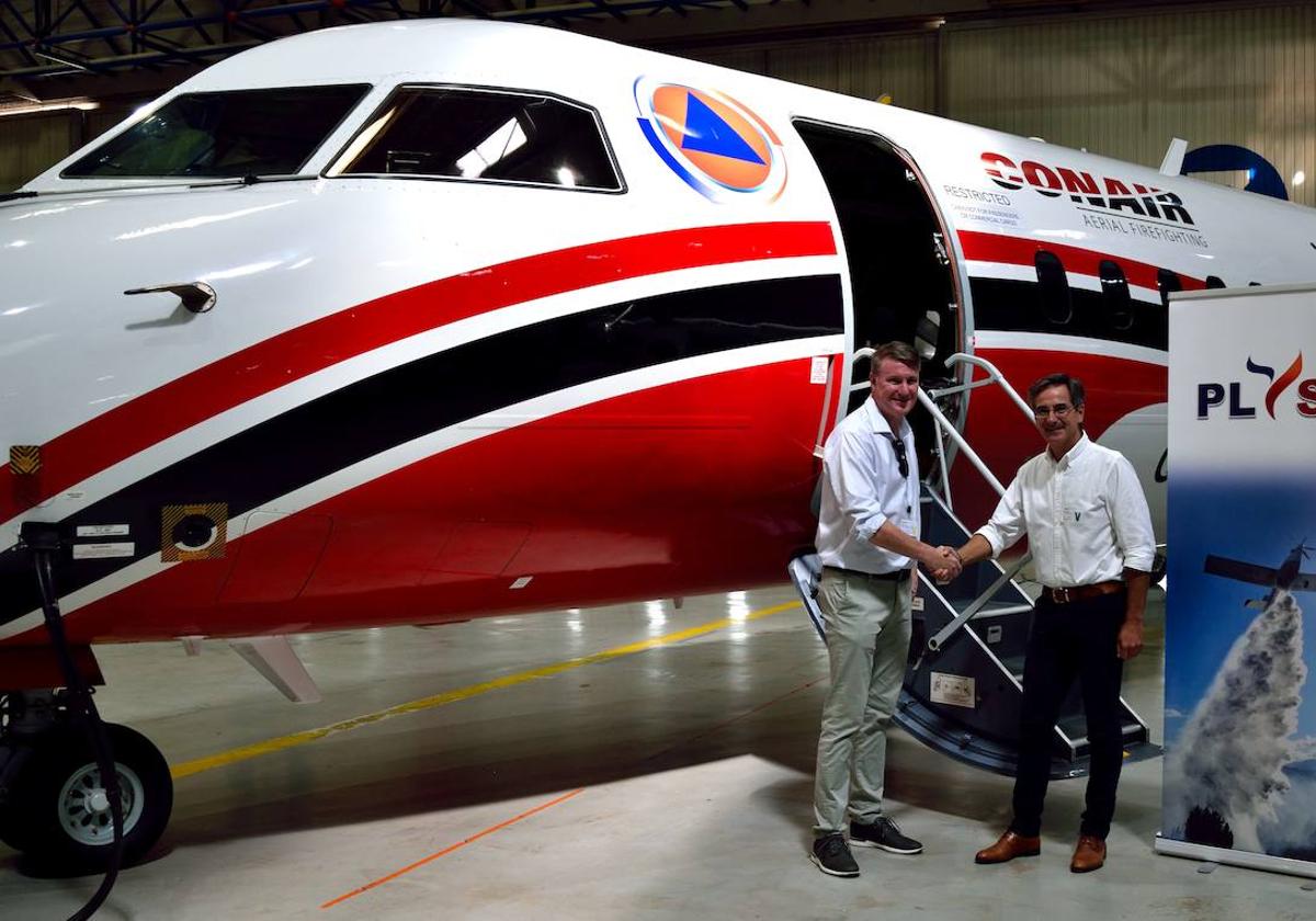 Imagen de la presentación del avión en Valencia.