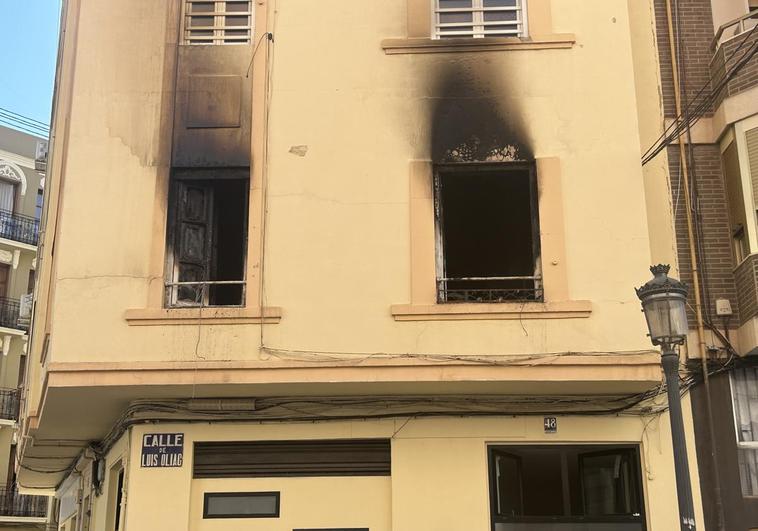 Vivienda incendiada en Monteolivete.