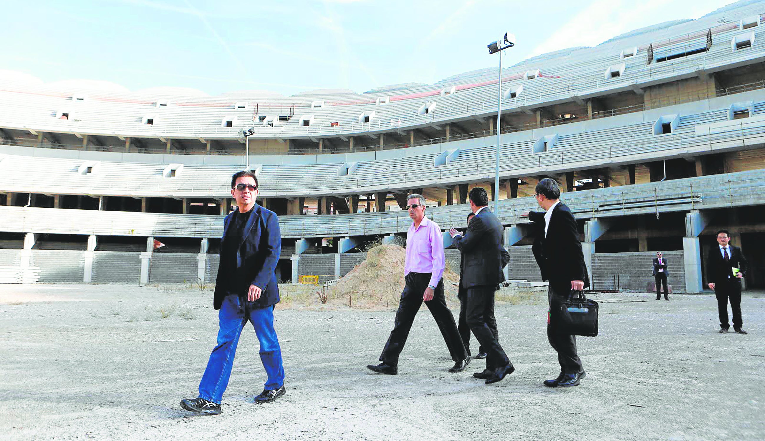 Peter Lim, en la única visita que ha cursado al nuevo estadio del Valencia en la avenida Cortes Valencianas.