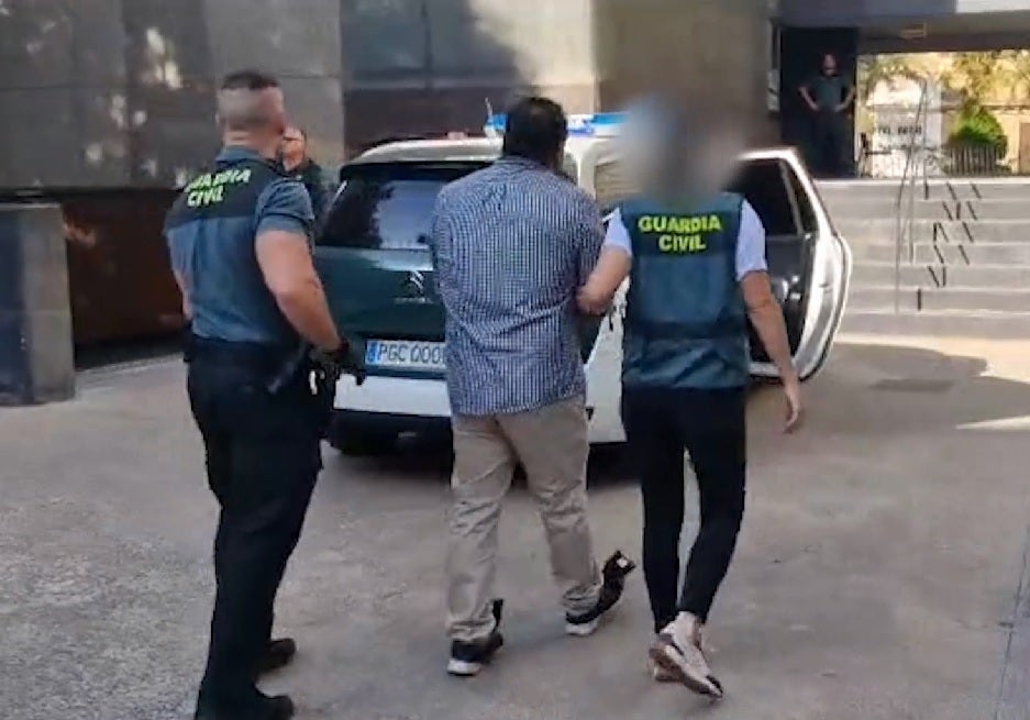 El detenido por la Guardia Civil.