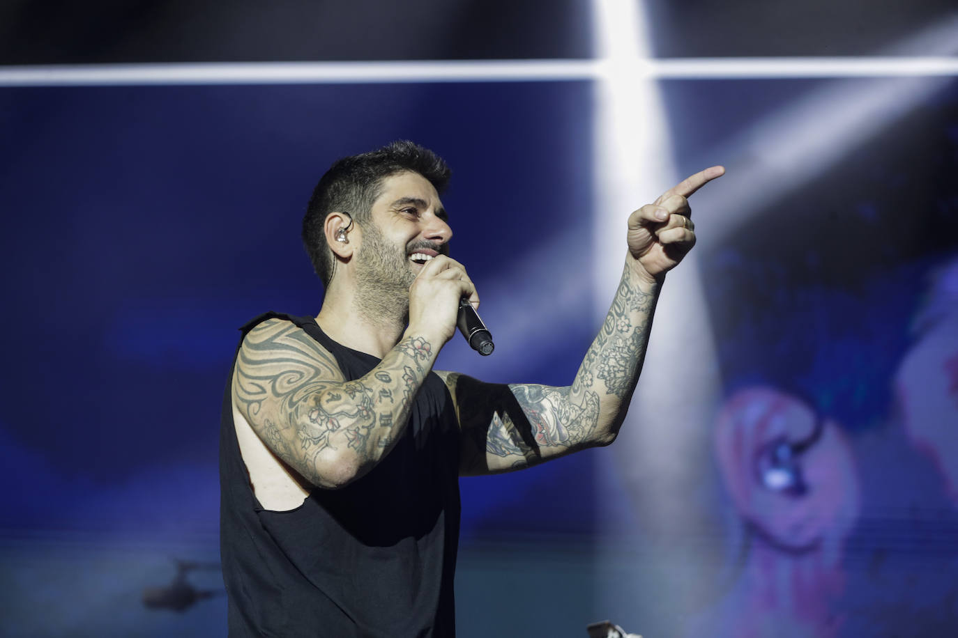 Melendi durante su último concierto en Zaragoza.