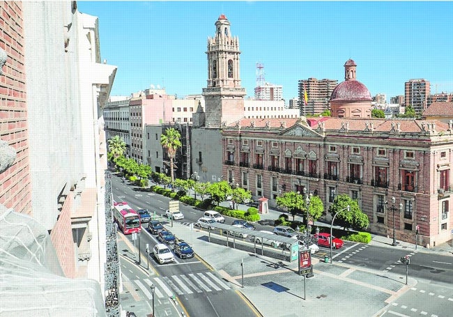 Plano de la ciudad desde la sede de Fundación Bancaja.